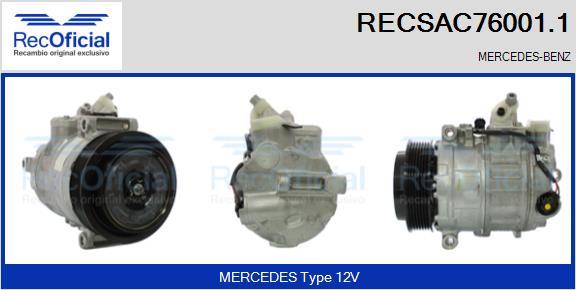 RECOFICIAL RECSAC76001.1 - Compresseur, climatisation cwaw.fr