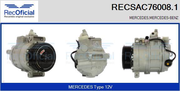 RECOFICIAL RECSAC76008.1 - Compresseur, climatisation cwaw.fr