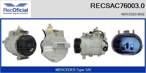 RECOFICIAL RECSAC76003.0 - Compresseur, climatisation cwaw.fr