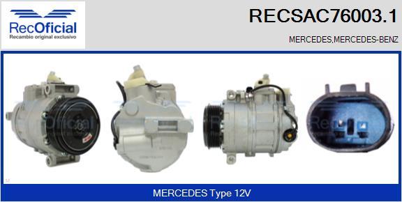 RECOFICIAL RECSAC76003.1 - Compresseur, climatisation cwaw.fr