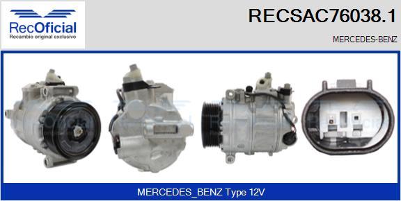 RECOFICIAL RECSAC76038.1 - Compresseur, climatisation cwaw.fr