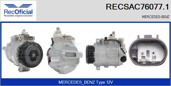 RECOFICIAL RECSAC76077.1 - Compresseur, climatisation cwaw.fr