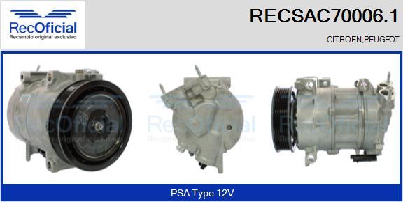 RECOFICIAL RECSAC70006.1 - Compresseur, climatisation cwaw.fr