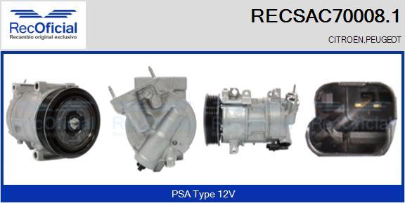 RECOFICIAL RECSAC70008.1 - Compresseur, climatisation cwaw.fr