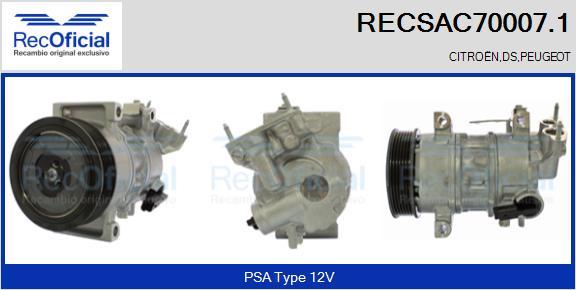 RECOFICIAL RECSAC70007.1 - Compresseur, climatisation cwaw.fr