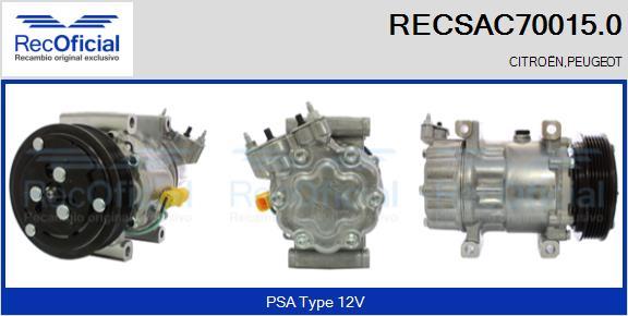 RECOFICIAL RECSAC70015.0 - Compresseur, climatisation cwaw.fr