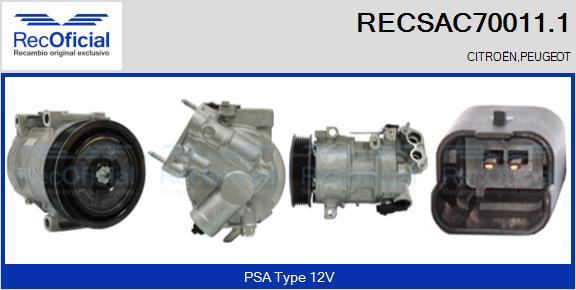 RECOFICIAL RECSAC70011.1 - Compresseur, climatisation cwaw.fr