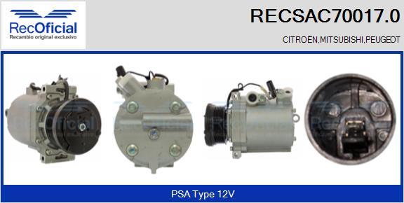 RECOFICIAL RECSAC70017.0 - Compresseur, climatisation cwaw.fr