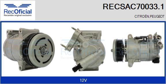 RECOFICIAL RECSAC70033.1 - Compresseur, climatisation cwaw.fr