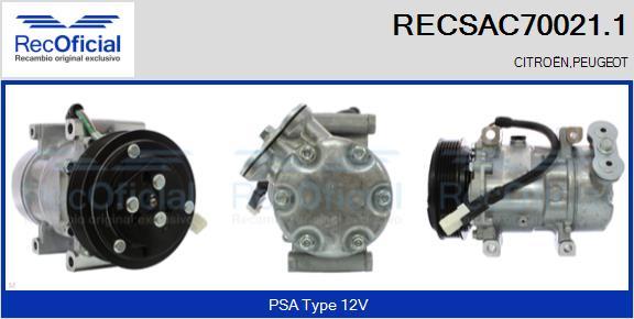 RECOFICIAL RECSAC70021.1 - Compresseur, climatisation cwaw.fr