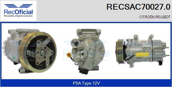 RECOFICIAL RECSAC70027.0 - Compresseur, climatisation cwaw.fr