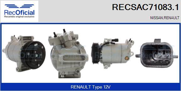 RECOFICIAL RECSAC71083.1 - Compresseur, climatisation cwaw.fr