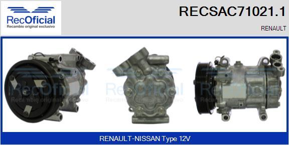 RECOFICIAL RECSAC71021.1 - Compresseur, climatisation cwaw.fr