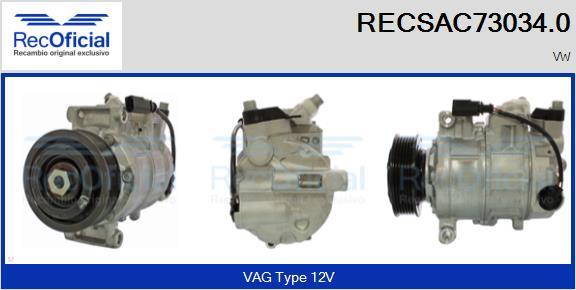 RECOFICIAL RECSAC73034.0 - Compresseur, climatisation cwaw.fr