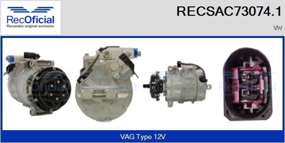 RECOFICIAL RECSAC73074.1 - Compresseur, climatisation cwaw.fr