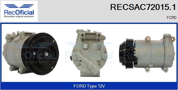 RECOFICIAL RECSAC72015.1 - Compresseur, climatisation cwaw.fr