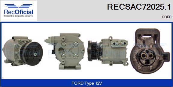 RECOFICIAL RECSAC72025.1 - Compresseur, climatisation cwaw.fr