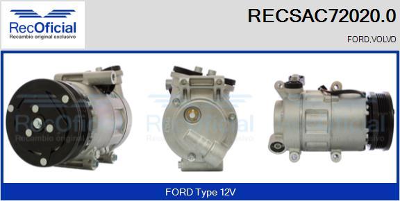 RECOFICIAL RECSAC72020.0 - Compresseur, climatisation cwaw.fr