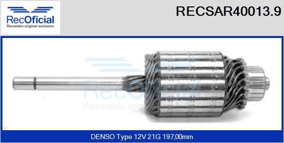 RECOFICIAL RECSAR40013.9 - Induit, démarreur cwaw.fr