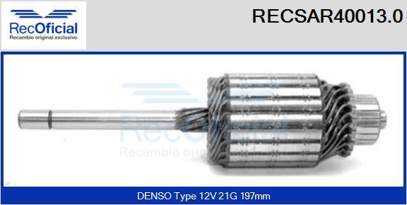 RECOFICIAL RECSAR40013.0 - Induit, démarreur cwaw.fr