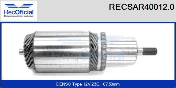 RECOFICIAL RECSAR40012.0 - Induit, démarreur cwaw.fr