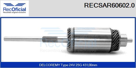 RECOFICIAL RECSAR60602.0 - Induit, démarreur cwaw.fr