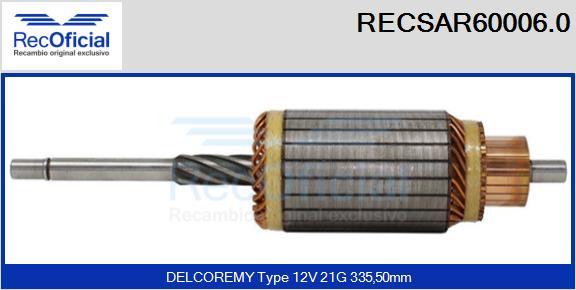 RECOFICIAL RECSAR60006.0 - Induit, démarreur cwaw.fr