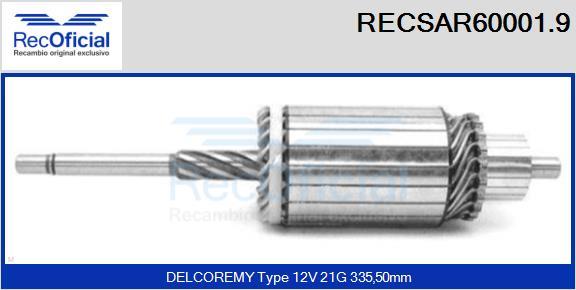 RECOFICIAL RECSAR60001.9 - Induit, démarreur cwaw.fr