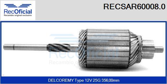 RECOFICIAL RECSAR60008.0 - Induit, démarreur cwaw.fr