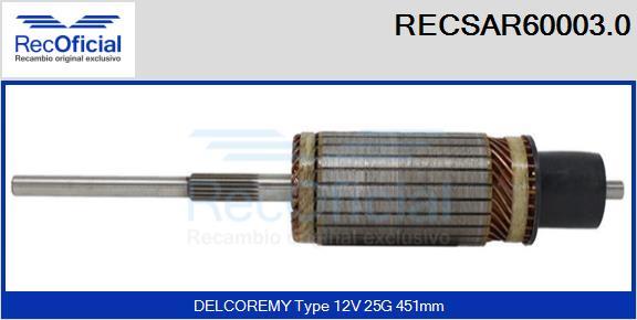 RECOFICIAL RECSAR60003.0 - Induit, démarreur cwaw.fr