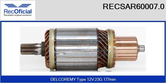 RECOFICIAL RECSAR60007.0 - Induit, démarreur cwaw.fr