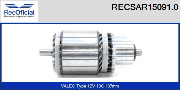 RECOFICIAL RECSAR15091.0 - Induit, démarreur cwaw.fr