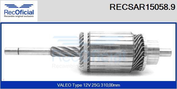 RECOFICIAL RECSAR15058.9 - Induit, démarreur cwaw.fr