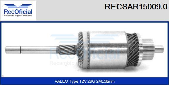 RECOFICIAL RECSAR15009.0 - Induit, démarreur cwaw.fr