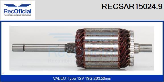 RECOFICIAL RECSAR15024.9 - Induit, démarreur cwaw.fr