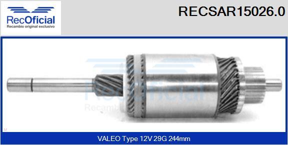 RECOFICIAL RECSAR15026.0 - Induit, démarreur cwaw.fr