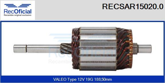 RECOFICIAL RECSAR15020.0 - Induit, démarreur cwaw.fr