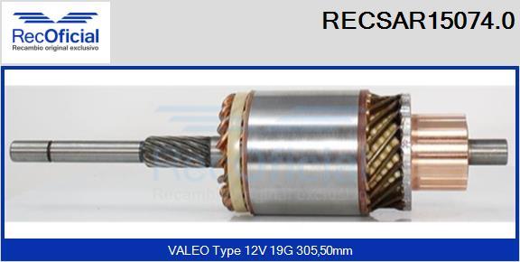 RECOFICIAL RECSAR15074.0 - Induit, démarreur cwaw.fr