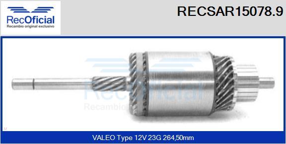 RECOFICIAL RECSAR15078.9 - Induit, démarreur cwaw.fr