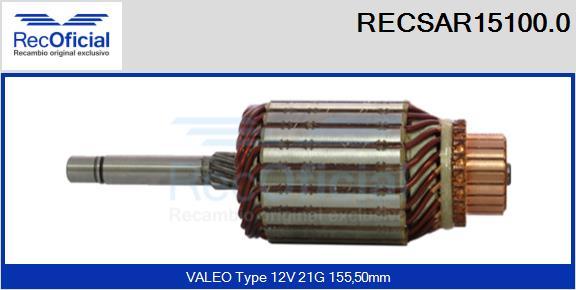 RECOFICIAL RECSAR15100.0 - Induit, démarreur cwaw.fr