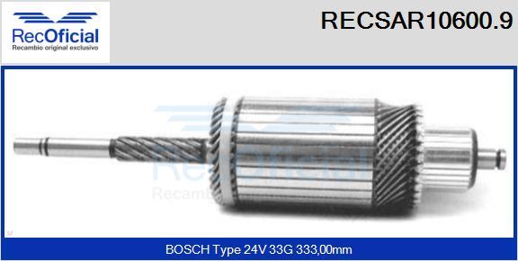 RECOFICIAL RECSAR10600.9 - Induit, démarreur cwaw.fr