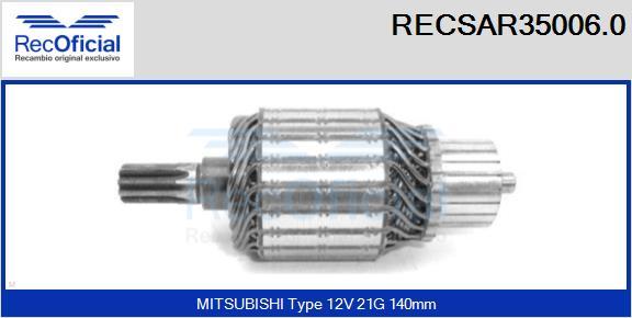 RECOFICIAL RECSAR35006.0 - Induit, démarreur cwaw.fr