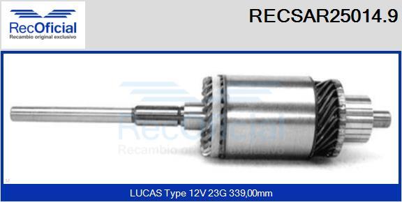 RECOFICIAL RECSAR25014.9 - Induit, démarreur cwaw.fr