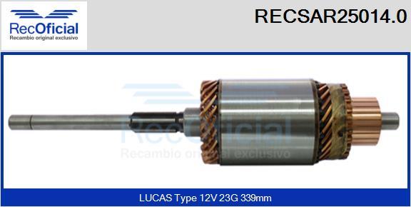 RECOFICIAL RECSAR25014.0 - Induit, démarreur cwaw.fr