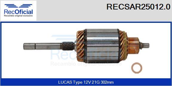 RECOFICIAL RECSAR25012.0 - Induit, démarreur cwaw.fr