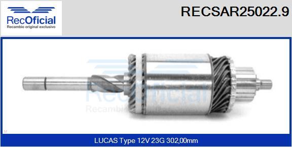 RECOFICIAL RECSAR25022.9 - Induit, démarreur cwaw.fr