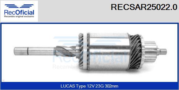 RECOFICIAL RECSAR25022.0 - Induit, démarreur cwaw.fr