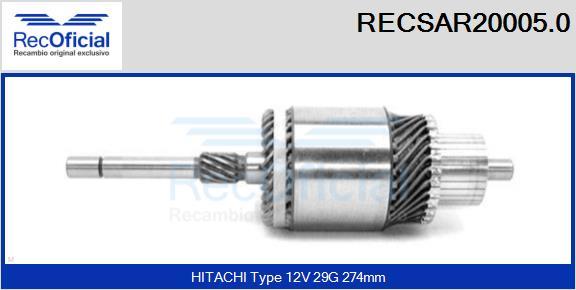 RECOFICIAL RECSAR20005.0 - Induit, démarreur cwaw.fr