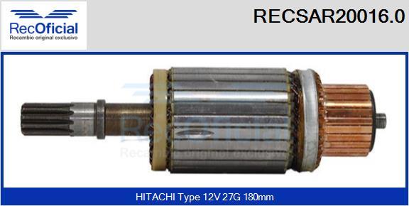 RECOFICIAL RECSAR20016.0 - Induit, démarreur cwaw.fr