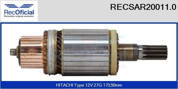 RECOFICIAL RECSAR20011.0 - Induit, démarreur cwaw.fr